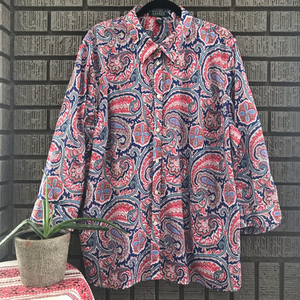 Lauren Ralph Lauren • Paisley Button Down Blouse